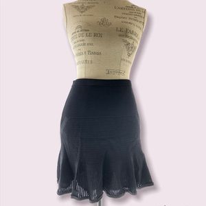 Black Knitted Lined Circle Skirt